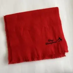 マフラー　メンズ　レディース　赤　レッド　ディズニー　ミッキー ヴィンテージ