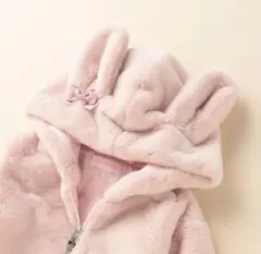 メゾピアノ うさみみ フェイクファーブルゾン ピンク