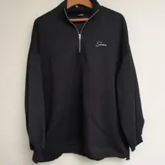 Sweet Fleur ハーフジップ ブラックプルオーバー おかだゆり しまむら