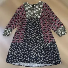 ZARA ボタニカル　花柄 七分袖 ワンピース 11-12歳