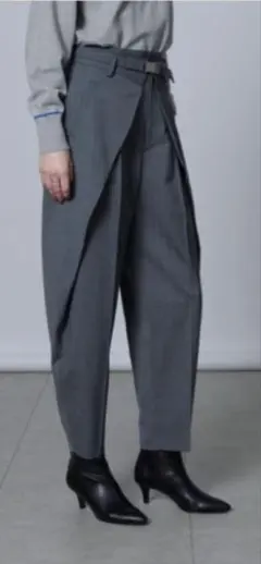 ♡CADUNE ♡カデュネ　ベルト付きタックパンツ　グレー　34