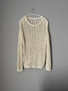 GU アイボリー レース編みニット Lサイズ