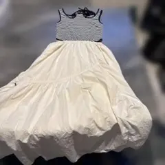 LILY BROWN ストライプノースリーブワンピース