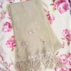 パールプチリボン付きマフラー