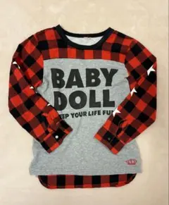 赤黒チェック 長袖 Tシャツ