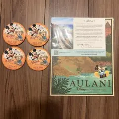 ディズニーアウラニ　アート　絵画　ポスター　缶バッチ　4個　セット
