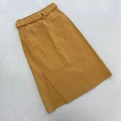 MERCURYDUO スカート ベルト付き タイト ミモレ丈 イエロー サイズM