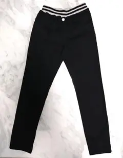 ロングパンツ ストレッチ ウエストゴム 長ズボン 160 ブラック