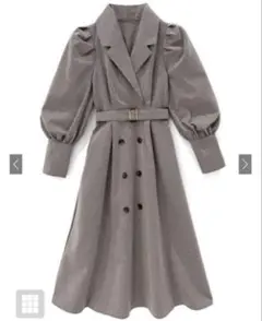 GRL 千鳥格子柄パワショルフレアロングワンピース[tu444]