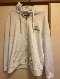 Stussy グレー ジップアップパーカー Mサイズ