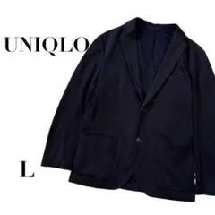 ユニクロ テーラードジャケット 無地 ネイビー　L 定番　シンプル　オフィス