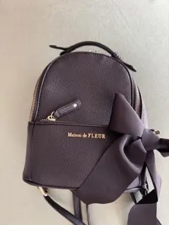値下げ！Maison de FLEUR ブラックリボンミニリュック