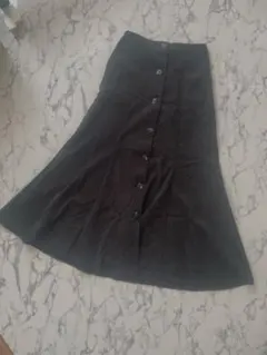 GU 黒コールテンフレアロングマーメイドスカートMサイズ