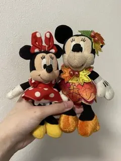 ディズニー ミニー ぬいぐるみ 2体セット 秋コス ハロウィン 汚れあり