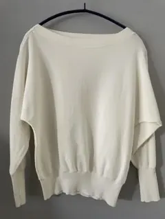 m's select アイボリー ホワイト オフショルダー ニット 36