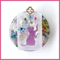 レジン ヘアゴム ドライフラワー ねこちゃん No.399 - メルカリ