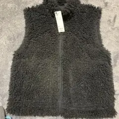 カーリーフリースジップベスト　BLACK Mサイズ