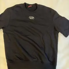 DIESEL 黒 ロゴ入り クルーネックTシャツ