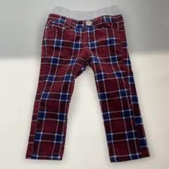 水通しのみ　MPS 赤と青のチェック コーデュロイパンツ