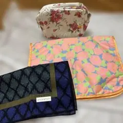 未使用　ランジェリーバック、ポーチ、ジバンシーハンカチ3点まとめ売り