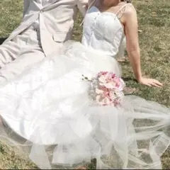 ふ*こ様 ウェディングドレス ホワイト　チュール