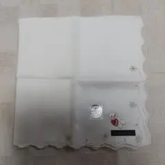 インターモード ハンカチ ベア ハート 雪の結晶 刺繍 白