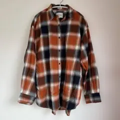 niko and... オレンジ チェック柄シャツ Big