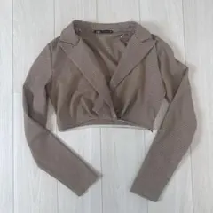 【新品】ZARA ジャケット風トップス チェックのサムネイル