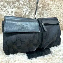 GUCCI グッチ GGキャンバス ボディバッグ ウエストポーチ ブラック グッチ GUCCI ジャンボGGボディバッグ 696031 ブラック GGキャンバス
