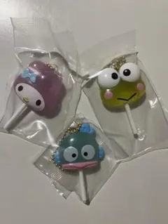 サンリオカラフルキャンディチャーム　マイメロディ　けろけろけろっぴ　ハンギョドン