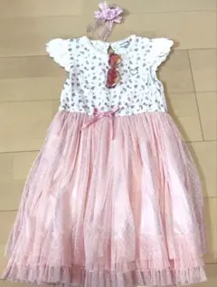 【anyFAM】花柄ワンピース　子ども服　女の子（☆お洒落アイテム付♪）