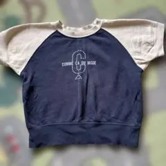 COMME CA ISM Tシャツ 100A ネイビー/アイボリー