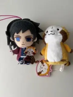 鬼滅の刃 あらいぐまラスカル ぬいぐるみマスコット 2種セット