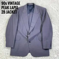 90s vintage 英国製生地 ピークドラペル 2B ジャケット L相当のサムネイル