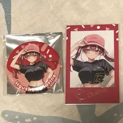 匿名配送　ホロライブ　マリン　大阪梅田限定　缶バッジ　チェキ