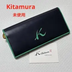 未使用Kitamura レザー二つ折り財布 バイカラー 「K」ロゴ K2 - メルカリ