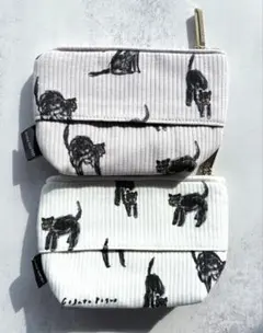 ジェラピケ　ポーチ　2個セット　クロネコ　限定デザイン　ティッシュポーチ　新品