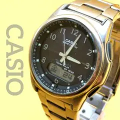 カシオ 電波ソーラー 腕時計 メンズ WAVE CEPTOR 稼働品 アナデジ