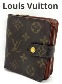 ルイヴィトン　モノグラム　ラウンドジップ コンパクト二つ折り財布
