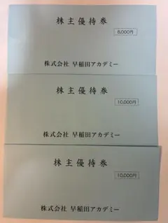 早稲田アカデミー　　　　株主優待券 5枚セット 25000円分