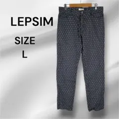 LEPSIM ストレートパンツ 総柄 L LOWRYS FARM ネイビーのサムネイル