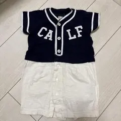 petit main ネイビー ホワイトロンパース プティマイン ユニフォーム風