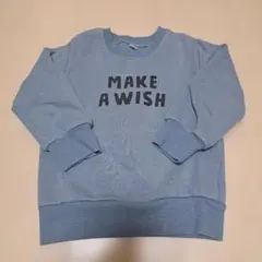 MAKE A WISH ロゴ トレーナー ブルー