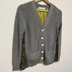 sacai luck ボーダー　ドッキング　カーディガン　日本製 M116 sacai luck バックフレア ボーダー カーディガン サカイラック - メルカリ