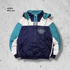アディダス80sトラックジャケットトレフォイル刺繍ロゴジャージ古着y2k