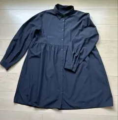 GU 長袖　ロングシャツ　黒　XL