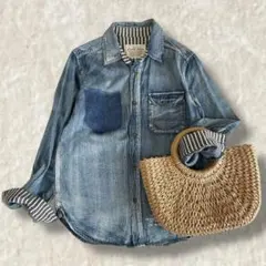 デニムシャツ 長袖 00s vintageグランジ アーカイブ y2k