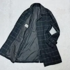 ユナイテッドアローズ　ステンカラーコート　ペンチェック　カシミヤ混　S