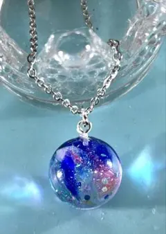 銀河　ネックレス　レジンアクセサリー　ハンドメイド