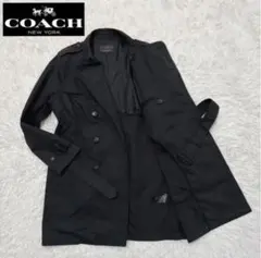 COACH コーチ ショート丈 トレンチコート メンズ Ｍ ブラック ベルト付き